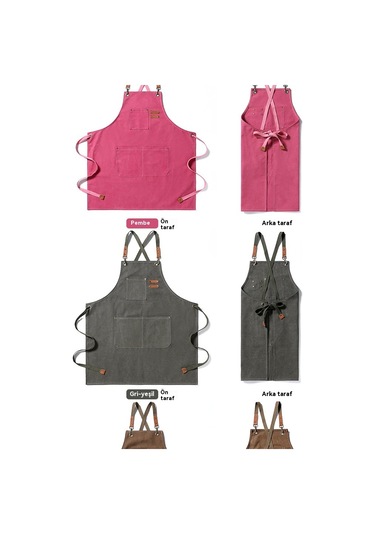 Çok Cepli Mutfakççalışmaönlükalınışılmışkan Vas Aşınmaya Da Liönlüngönül Greyish Green