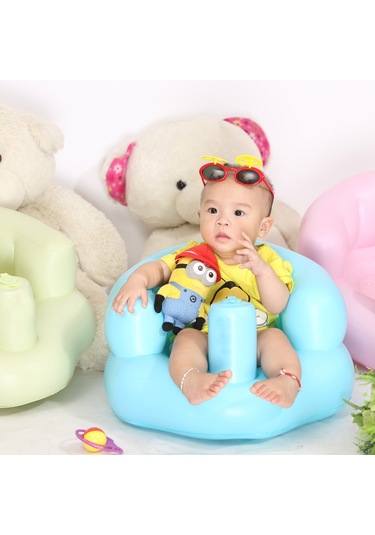 Gajeena Pvc Bebek Oturma Eğitimi Koltuğu - Ev, Plaj, Banyo Kullanıma Uygun - Ergonomik, Hızlı Şişirilebilir, Taşınabilir Mavi