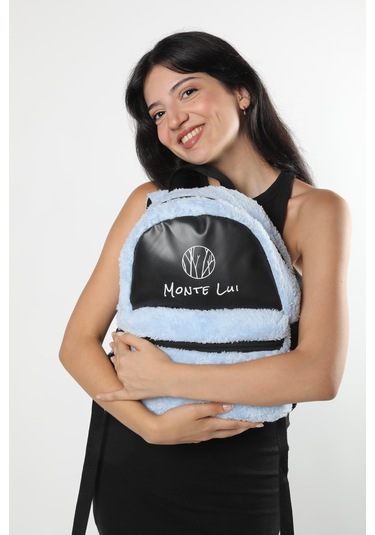 Monte Lui Mnt3637 Peluş Sırt Çantası Mavi Çok Renkli