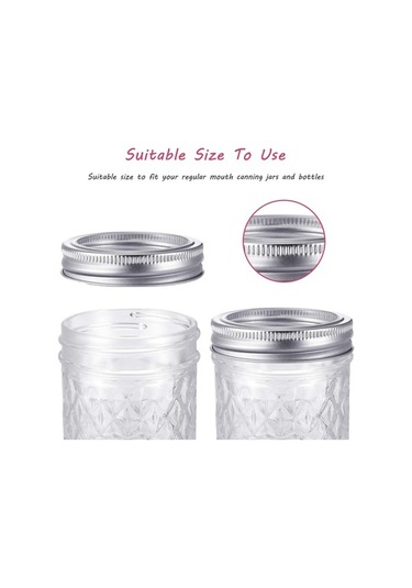 Ulzyvf 70mm Sızdırmaz Teneke Mason Kavanoz Kapakları - 5 Kapak + 5 Bant, Mikrodalga & Bulaşık Makinesi Uyumlu Diğer