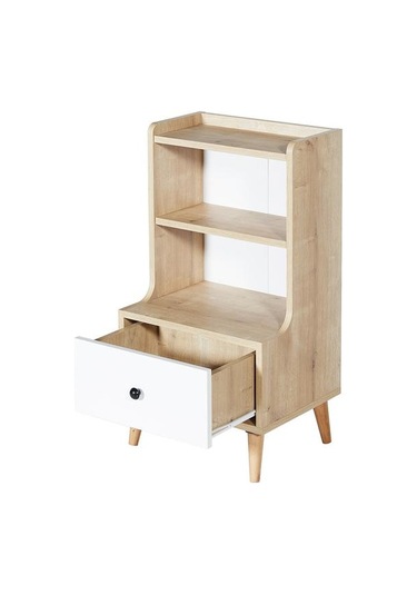 Just Home Melek Tek Çekmeceli Komodin - Safir Meşe / Beyaz Safir Meşe