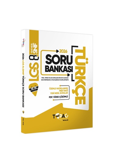 2026 8.Sınıf LGS Topaç Yayınları Türkçe Yeni Nesil Soru Bankası PDF/Video Çözümlü