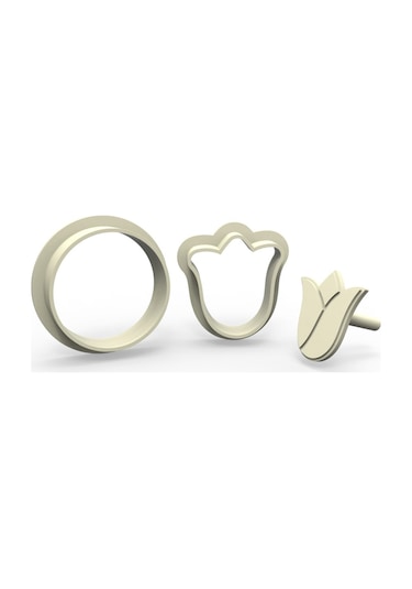 Lale Kurabiye, Bisküvi, Kolye Ucu, Mühür Kalıp Seti - 3 Cm