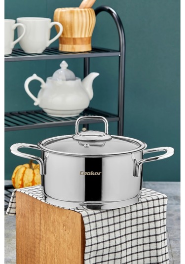Cooker 16 Cm Bomonti Paslanmaz Çelik 2 Litre Derin Tencere Gümüş