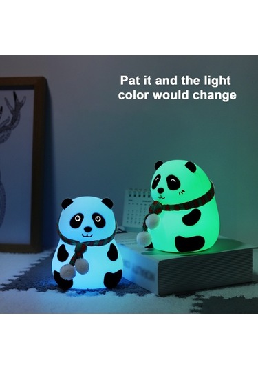 Willowhaven Sevimli Panda Usb Şarjlı Led Gece Lambası - 5v 1200mah Renkli Işık Efekt Diğer