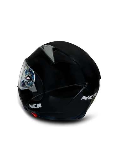 Ncr Çene Açılır Parlak Siyah Motosiklet Kaskı Vizörlü Ece Belgeli Parlak Siyah