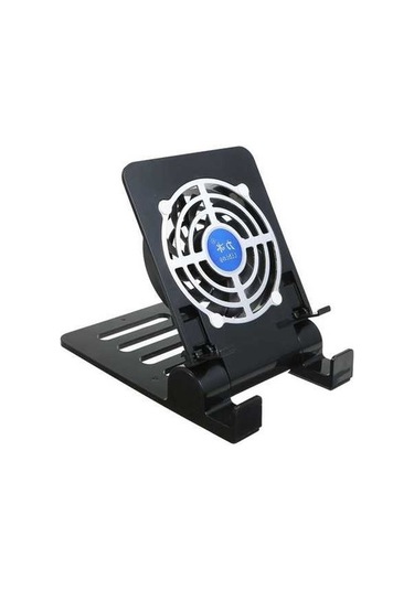 Pazly Bilgisayar Standı Katlanabilir Cep Telefonu/tab. Soğutma Standı, 8cm Fan, 16x10x3cm, Siyah/beyaz, Kolay Kurulum