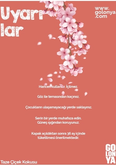 Golonya Taze Çiçek Kokulu Cam Şişe Kolonya 250 ML