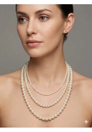 Classic Glow İnci Katman Kolye Çok renkli