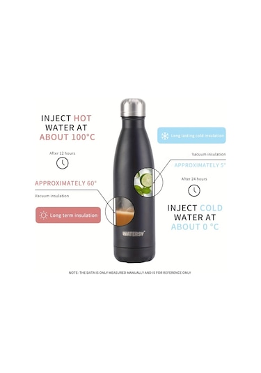 500ml Çift Duvarlı Paslanmaz Çelik Metal Su Şişeleri, Günlük Kullanım İçin Vakumlu Termos Mor