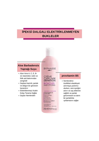 Byphasse Bukleli Saçlar İçin Şekillendirici Bakım Kremi 250 ML