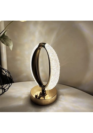 Usb Şarjlı Dokunmatik 3 Modlu Masa Üstü Kristal Gece Lambası-1910 Çok Renkli