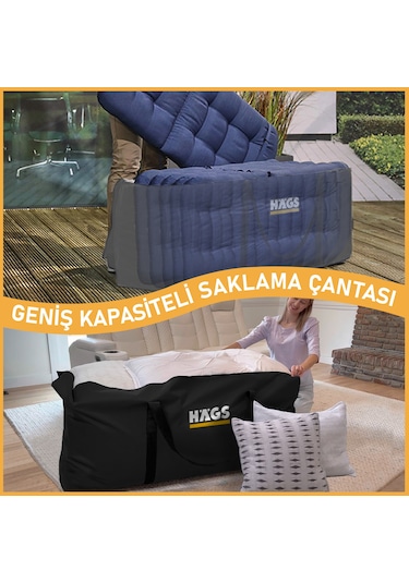 Haegs Bahçe Mobilya Minderi Saklama Çantası Hurç, Organizer, Düzenleyici Depolama Hurcu 275 Lt Siyah