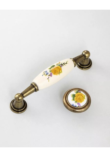 Ofk Mobilya Kolları Düğmeler Metal Seramik 4 Adet 215227676 Bronz Rengi