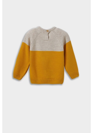 Defacto Erkek Bebek Bisiklet Yaka Renk Bloklu Kazak C8875a525auyl310 Sarı