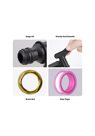 Xurunkeji 3/4in Su Butonu Musluğu Plastik Snap-fit Hortum Yağmur Fıçısı Su Butonu Bsp Dişli Yedek Su Musluğu Pirinç Somunlu Siyah