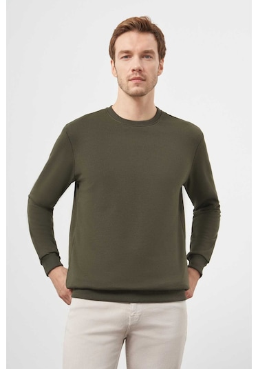 Morven Erkek Haki Basic Bisiklet Yaka Sweat-shirt 25ks063005710 Haki Haki