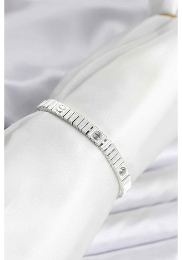 Gümüş Renk Vıp Seri Bileklik Çok Renkli