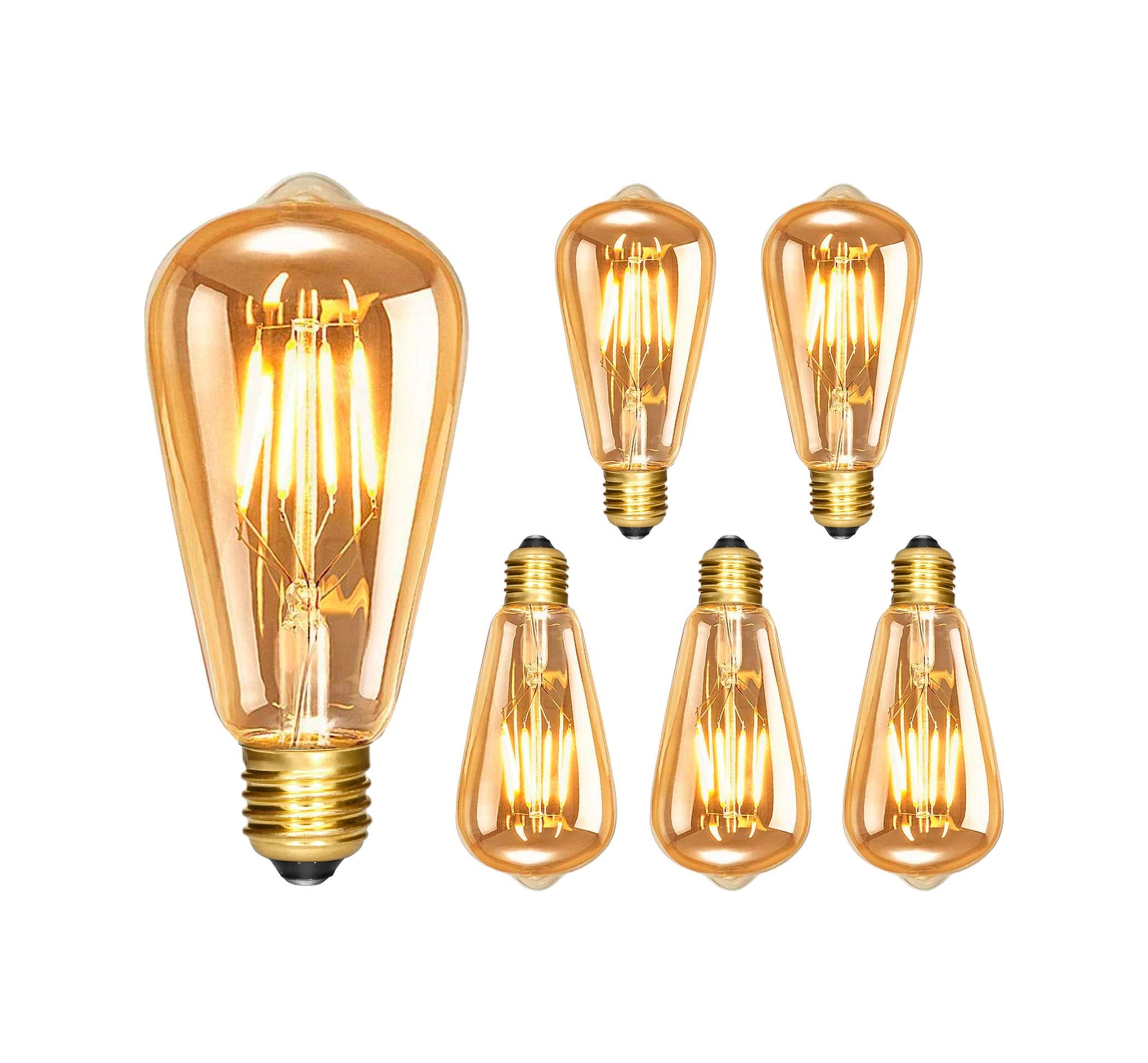 Youmex 5 Adet E27 Vintage Edison Led Ampul, Dimmable 4w 350lm, Nostaljik St64 Şekli, Enerji Verimli Islak Beyaz Işık