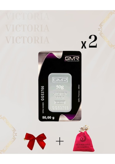 Vıctorıa Gold Sertifikalı 2 Adet 50gr Külçe Gümüş 999 Ayar