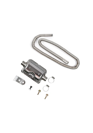 Suofeng Oto Park Heater Inox Boru Spiral Yivli Dalga Ekzos Boru 60cm + Clamp + Müfettiş, Dayanıklı Malzeme İle Konforlu Kullanım