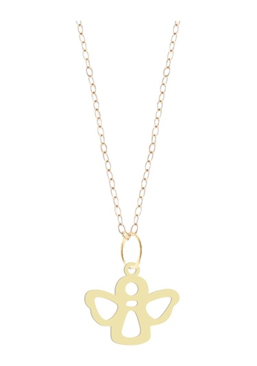 Altın Plakalı 14 Ayar Melek Figürlü Sevgililer Günü Hediyesine Özel Altın Kolye-811 Melek-2