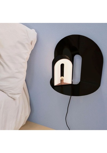 Castellum Metal Sac Lazer Kesim Duvar Rafı Siyah