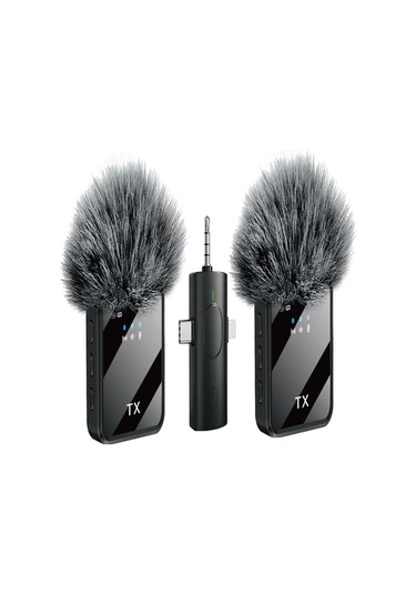 Springsun "gürültü Önleme Özelliğine Sahip İos Ve Android İçin Üçlü İşlevli Kablosuz Klipsli Mikrofon"