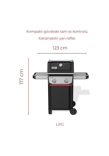 Weber Spirit E-210 Gazlı Barbekü Mangal-220 Siyah