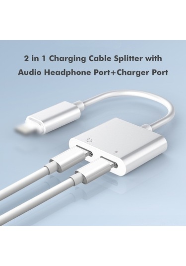 Sandwich İphone 2-in-1 Şarj Ve Ses Çevirici - Müzik Dinlerken Şarj, Kaliteli Ses, Hızlı Şarj, Abs Kasa, İos Uyumlu