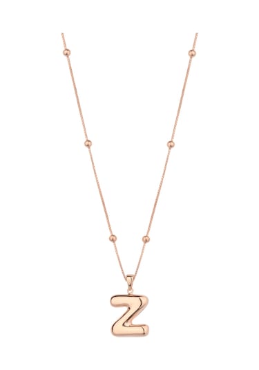 Taşsız Gümüş Tombul Harf - Z Harfi Harfi Rose Gold