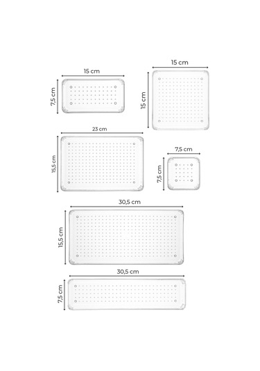 Vienev 16lı Şeffaf Düzenleyici Organizer 7x K.kare 5x K.dkdrtgn 2x D.dkdrtgn 1x B.kare,o.dkdrtgn