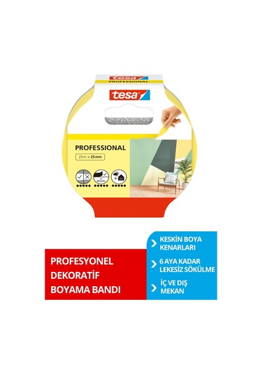 Profesyonel Maskeleme Bandı, Keskin Kenar Boya Bandı, 25mx25mm