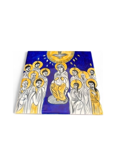 İsa Mesih'in Ölülerden Dirilişi 20x20 Cm El Boyama İznik Çini Karo