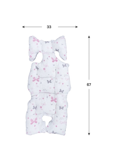 Ezh Collection 8011 Müslin Puset ve Oto Koltuğu Minderi Pembe-Gri