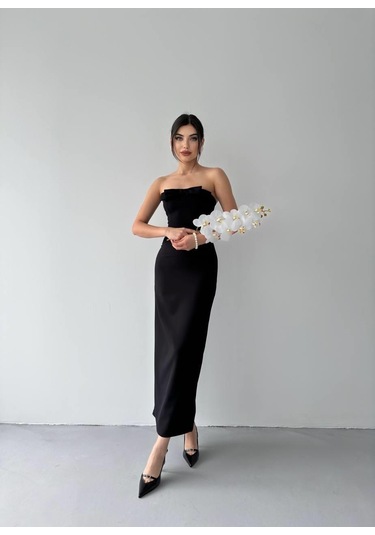 S-pazarım Önü Kurdaleli Kaelm Elbise Siyah