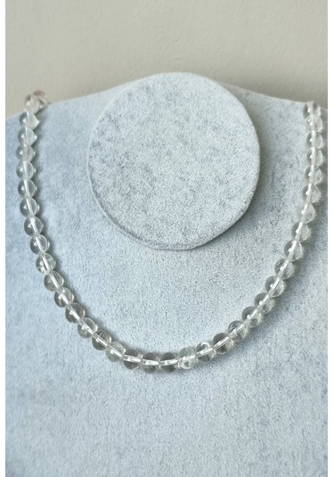 8 Mm Kristal Kuvars Doğaltaş Kolye Şeffaf