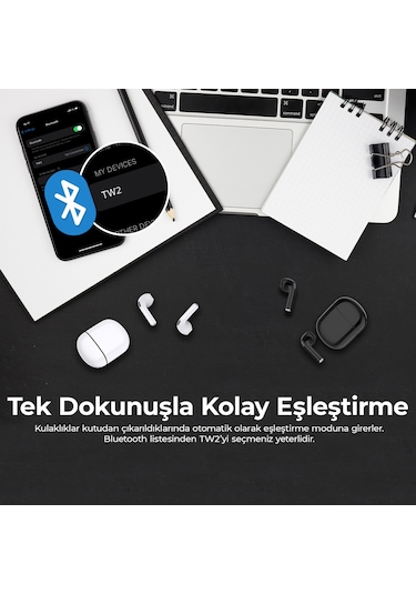 Bix Soundcraft TW2 Bluetooth 5.3 Kablosuz Kulak İçi Kulaklık
