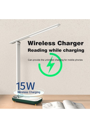 Cbtx Tb-76swk Masa Lambası Göz Bakımı Dokunmatik Kontrol Led Masa Lambası, 15w Kablosuz Şarj Fonksiyonlu