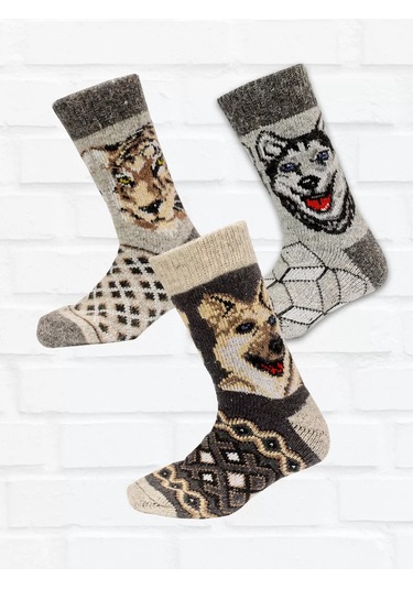 Nakın Yünlü Sıcak Kış Çorapları Hediye 3 Çift 172135150 Gri