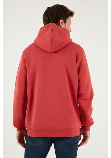 Buratti Regular Fit Kapüşonlu Kanguru Cepli Içi Tüylü Yumuşak Şardonlu Erkek Sweat 5905281 Bayrak Kırmızı