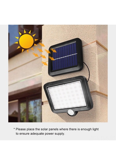 Xindoker Güneş Enerjili 56 Led Beyaz Işık Entegreli Duvar Lambası, İç/disarı Kullanıma Uygun, Ip65 Koruma, Otomatik Algılama, Gölge Senkronizasyonlu, 10 Saat Süreli Aydınlatma Çok Renkli