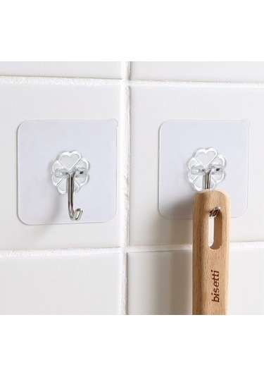 Periboia Kendınden Yapışkanlı Şeffaf Askı 5 Li Set Şeffaf