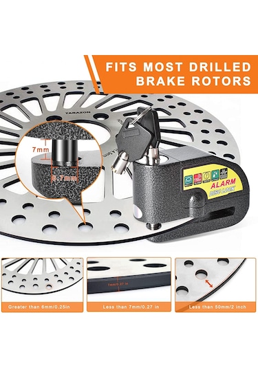 Motosiklet Disk Kilidi Alarmlı Motor Kilidi 110 Db Waterproof Yük