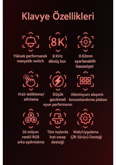 Ak680 Max Rapid Trigger Manyetik Switch Mekanik Kablolu Klavye Rgb 0.125 Ms Ultra Düşük Gecikme