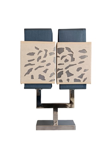 Merin Çift Başlıklı Krom Abajur Krom