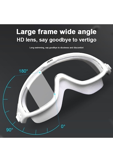 Jıehu Jh8208dmjs Büyük Çerçeve Su Geçirmez Ve Buğulanmaz Yüksek Çözünürlüklü Göz Koruma Yüzme Gözlüğü Duman Siyahı Çok Renkli