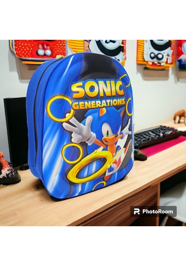 Sonic 3d Kabartmalı Anaokulu Kreş Ve Günlük Kullanım Çantası