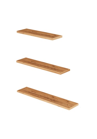 3'lü Dekoratif Raf Duvar Rafı Siyah