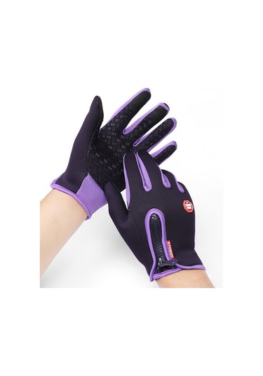 Vkemall Kışlık Dışarı Etkinlik Eldiveni - Tam Parmak, Dokunmatik Ekran Uyumlu, Kaymazsız, Su Geçirmez, Rüzgar Proof, Yumuşak Kadife Iç, Kayak, Dağcılık, Bisiklet İçin Turuncu Renkli, Çift Katmanlı, L Beden Diğer